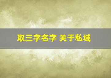 取三字名字 关于私域